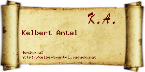 Kelbert Antal névjegykártya